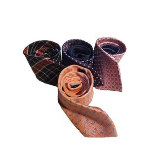 Tommy Hilfiger Lot of 4 Men's Multi-Color Silk Neckties Whales Various Patterns